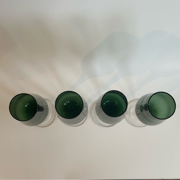 Vintage Artland GREEN BRAID, Set of 3 Fluted Champagne Glasses, 10” Handblown - Picture 4 of 8